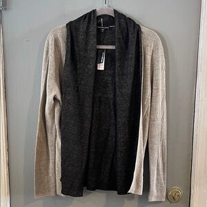 NWT James Perse Two Tone Linen Open Front Cardigan Size 0